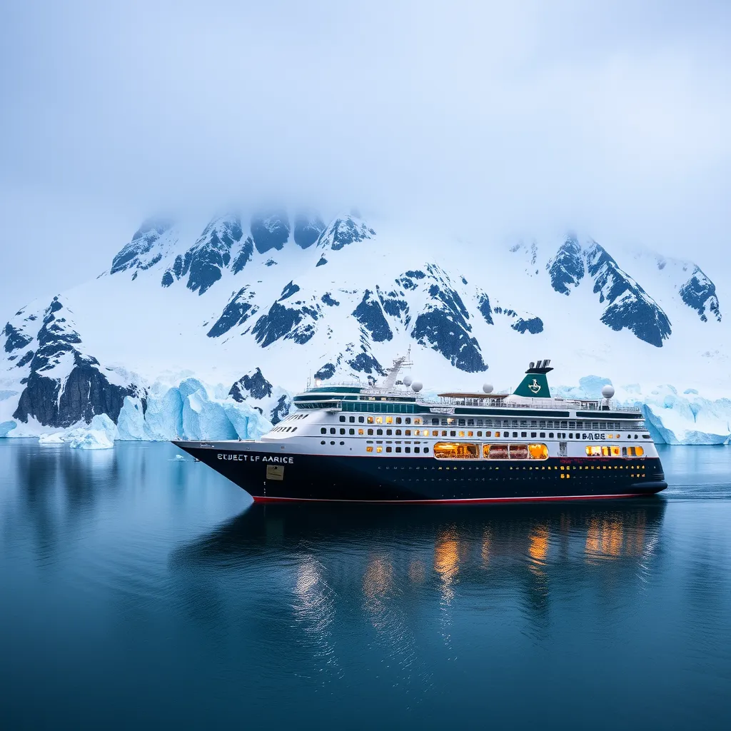 Imagen de un crucero en la Antartida